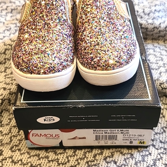 Madison Girl II Rainbow Glitter Slip On Sneakers Size   8 - Picture 6 of 8